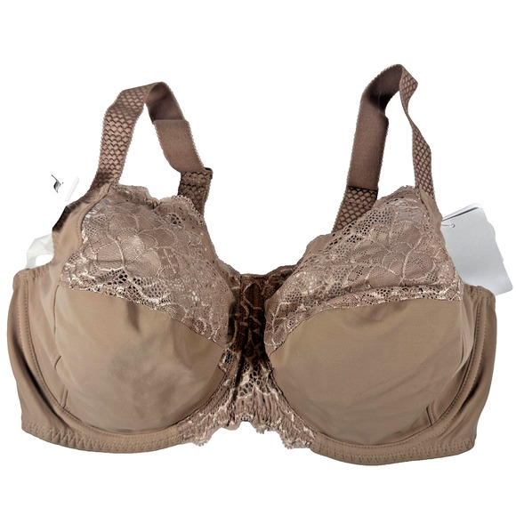 Simone Perele Bra 36F Caresse Full Cup U/W + Large Bikini Panties Coco Brown NWT - Picture 4 of 15